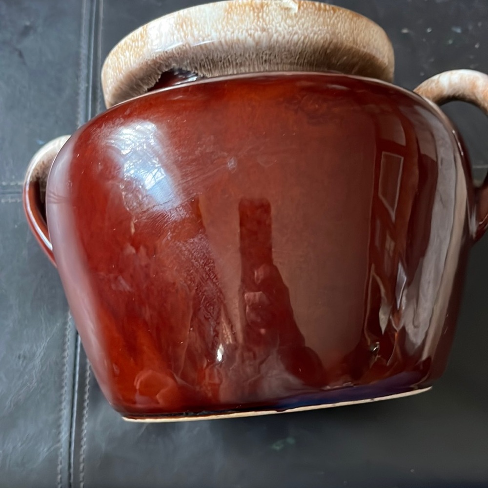 Bean pot has one small chip on the rim
